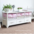 White color Garden wood TV cabinet